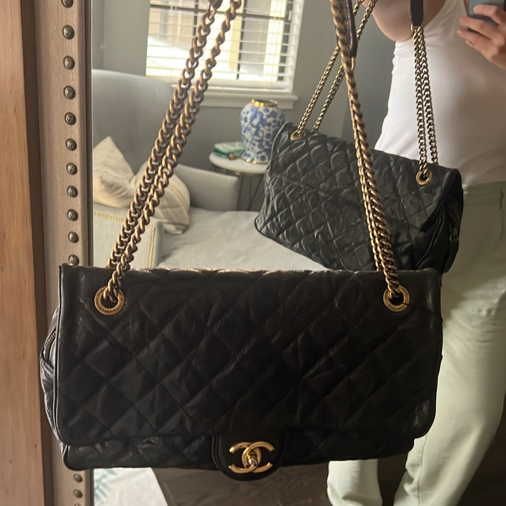 Chanel Easy Flap Jumbo Caviar Leather shoulder bag - Picture 11 of 13